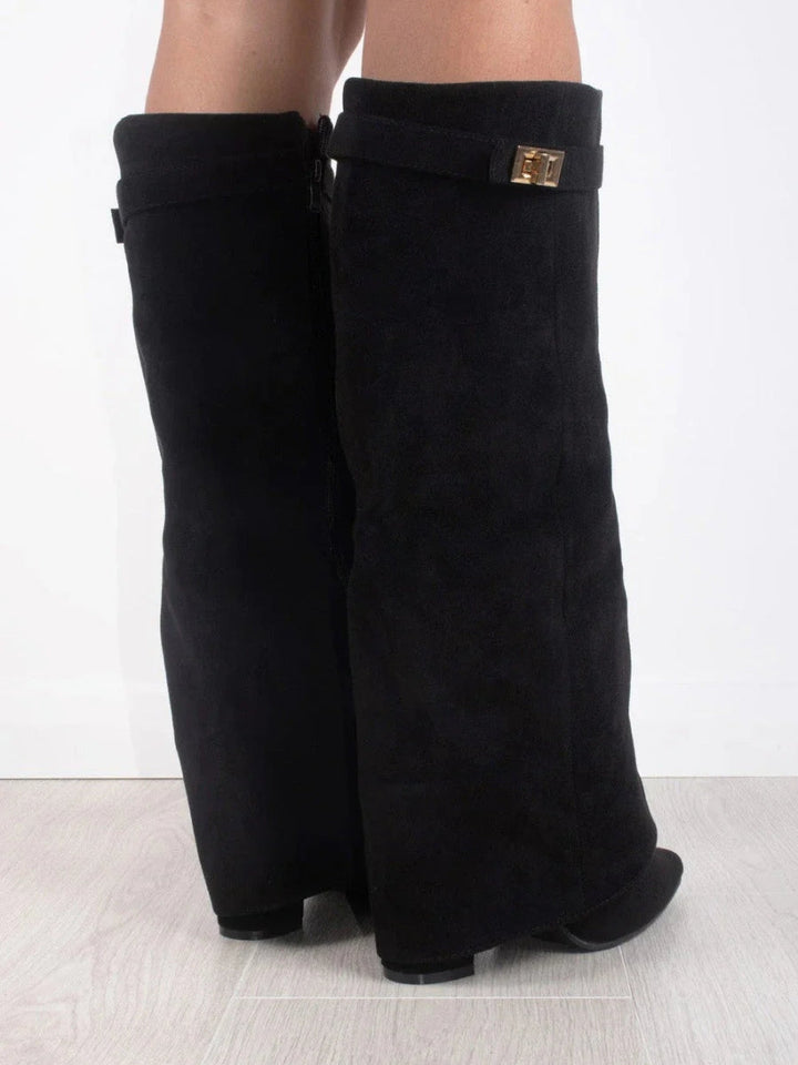 HARRIET | WOMEN'S LEATHER THIGH-HIGH BOOTS WITH BUCKLE