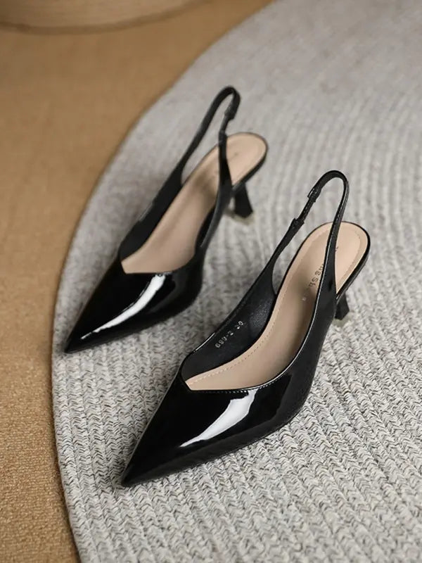 LANA | PU LEATHER SLINGBACK HEELS