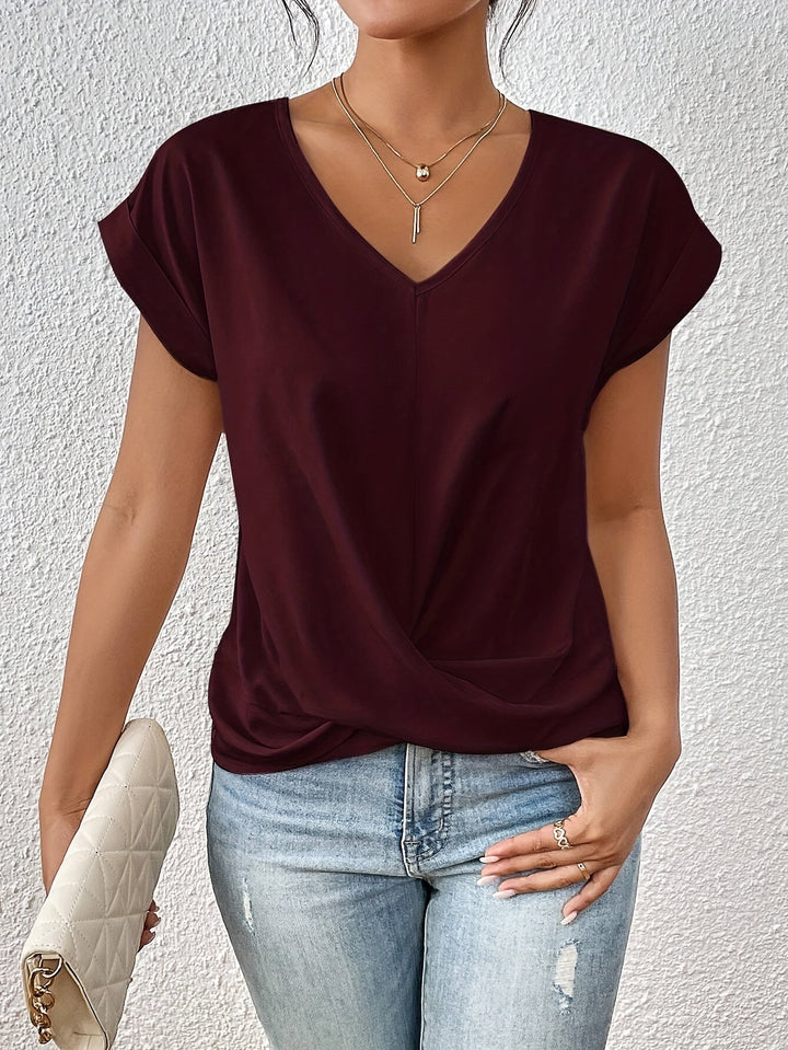 Maia | Twist Front V-Neck Top