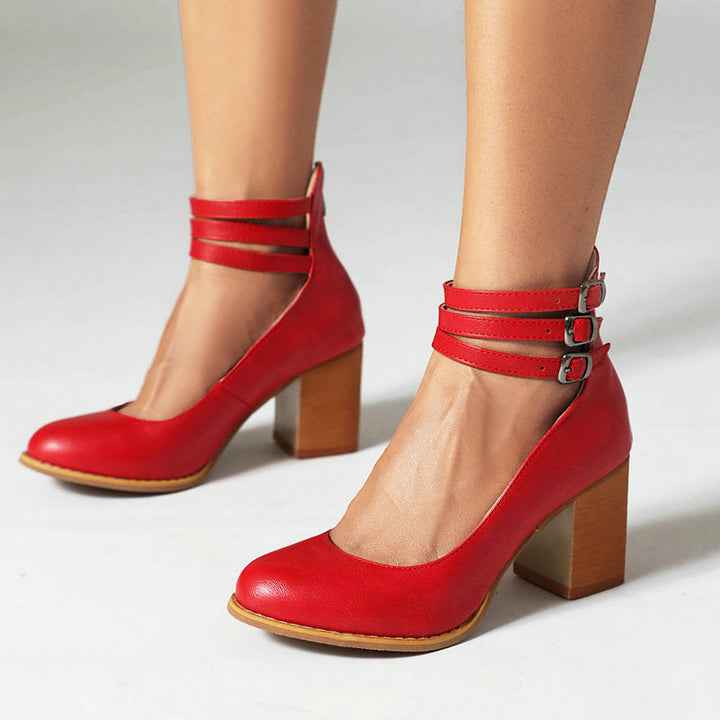 JOVIANNE | SMOOTH ANKLE-STRAP SANDALS