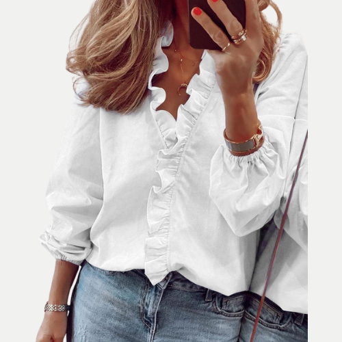 Marceau Dublin | Solid Color Puff Sleeve Blouse