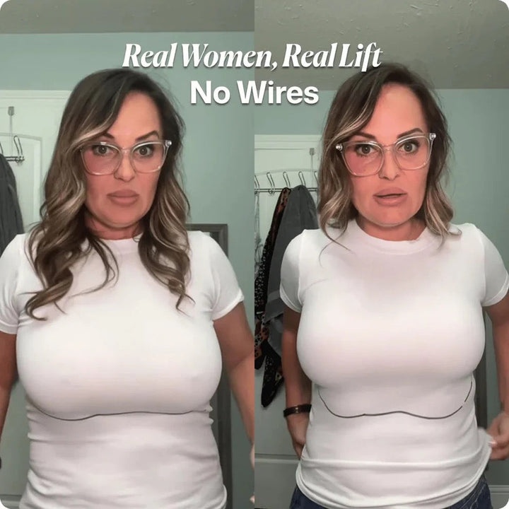 Wireless V-Neck Crossover Mesh Support Bra