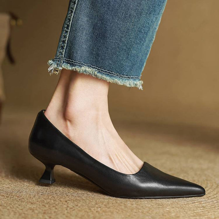 IRENE | POINTED TOE LEATHER PUMPS