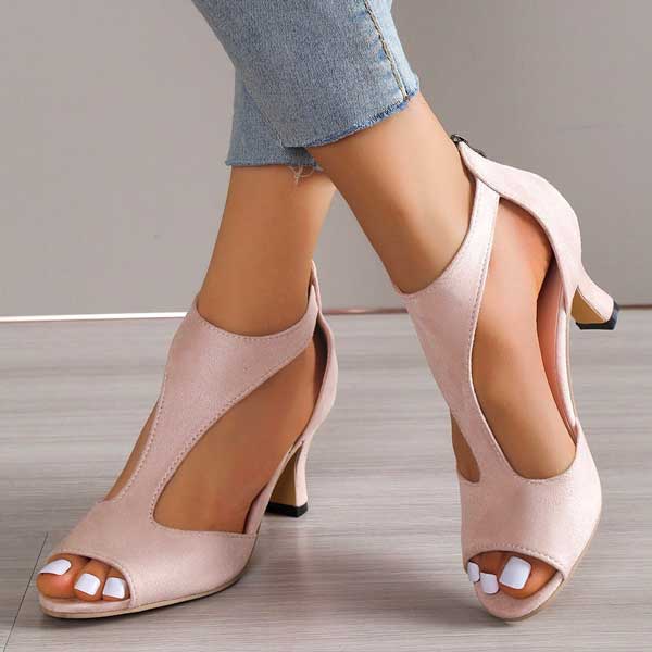 CLARISSE | CUTOUT PEEP TOE HEELS