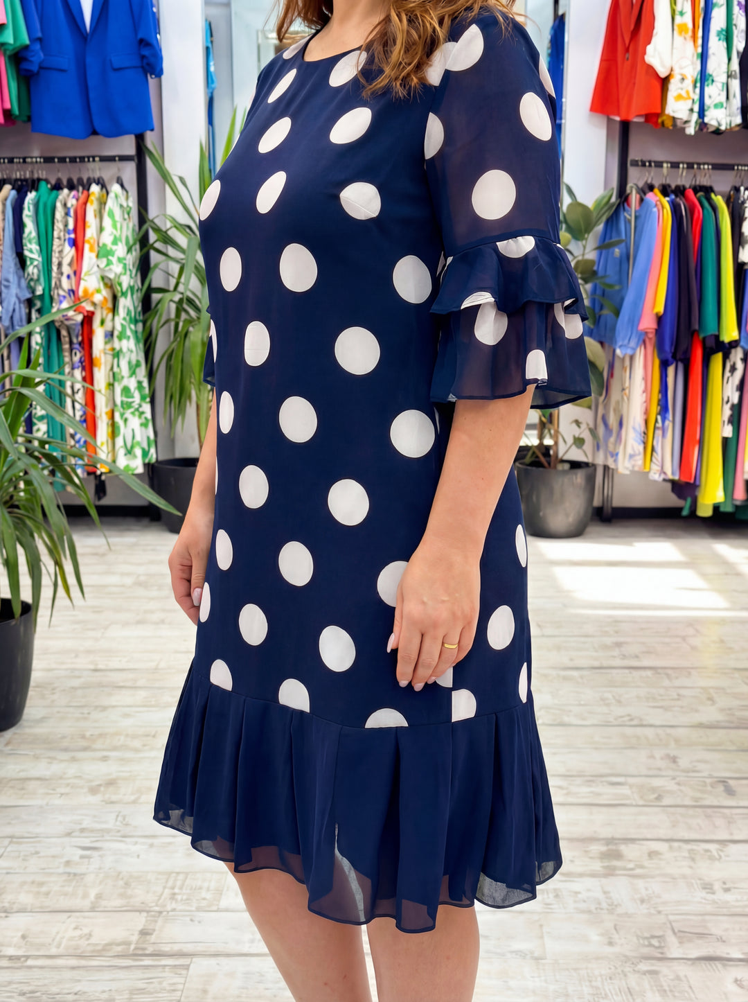 Palerine | Pleated Polka Dot Dress