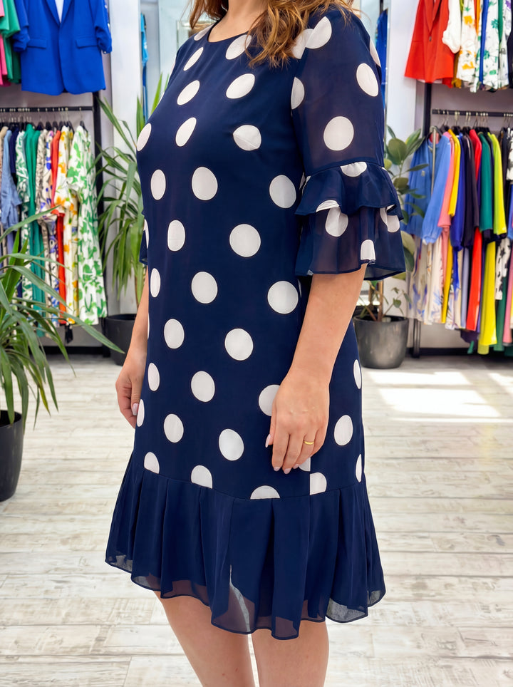 Palerine | Pleated Polka Dot Dress