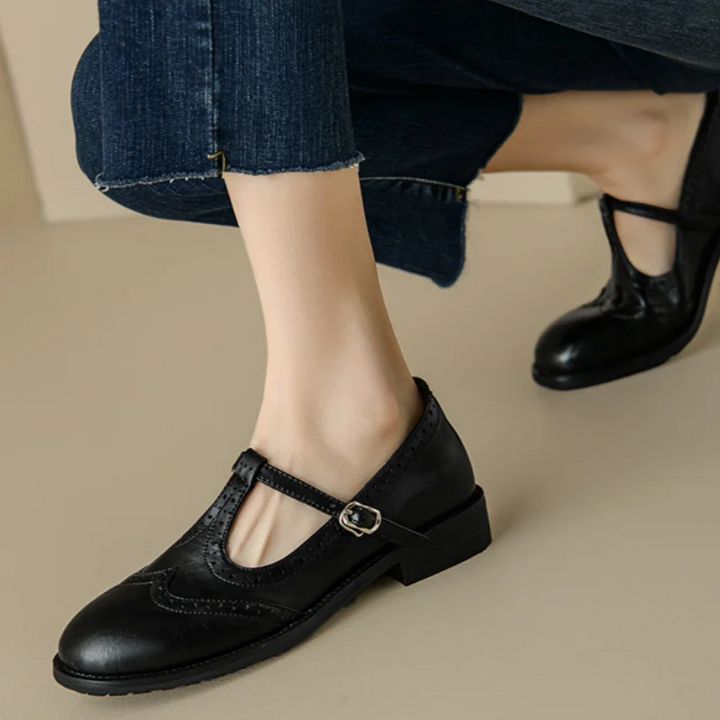 Miana - Polished T-Strap Mary Janes