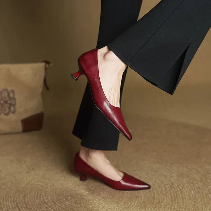 IRENE | POINTED TOE LEATHER PUMPS
