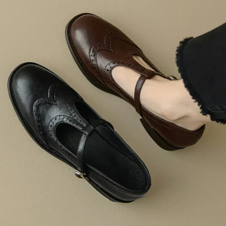 Miana - Polished T-Strap Mary Janes