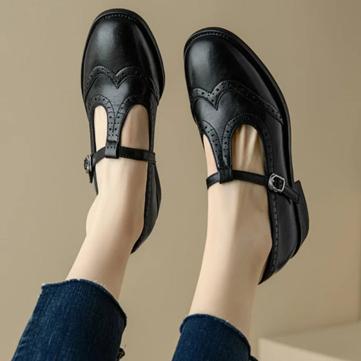 Miana - Polished T-Strap Mary Janes