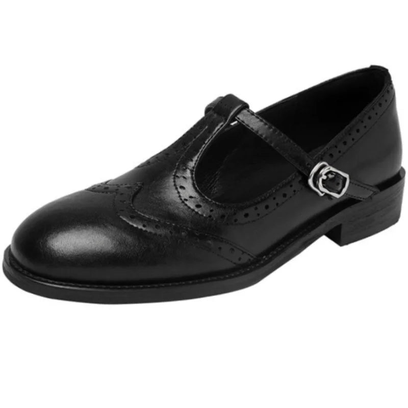 Miana - Polished T-Strap Mary Janes