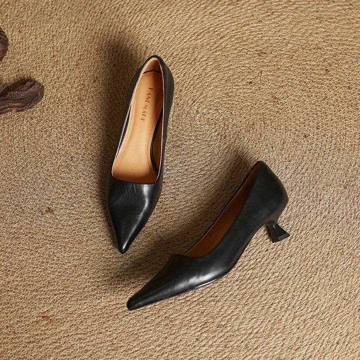 IRENE | POINTED TOE LEATHER PUMPS