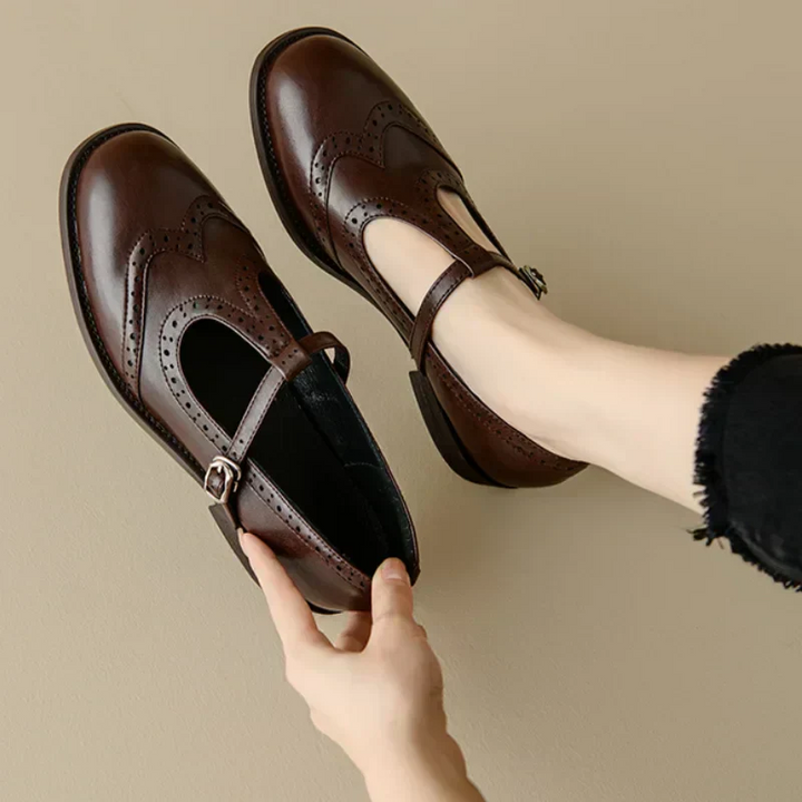 Miana - Polished T-Strap Mary Janes