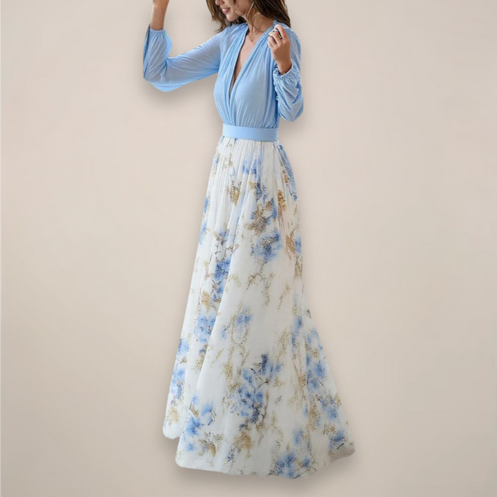 Long Sleeves Floral Maxi Dress