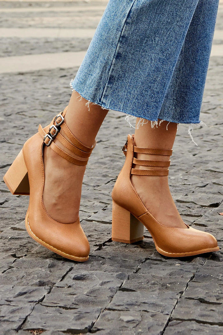 JOVIANNE | SMOOTH ANKLE-STRAP SANDALS