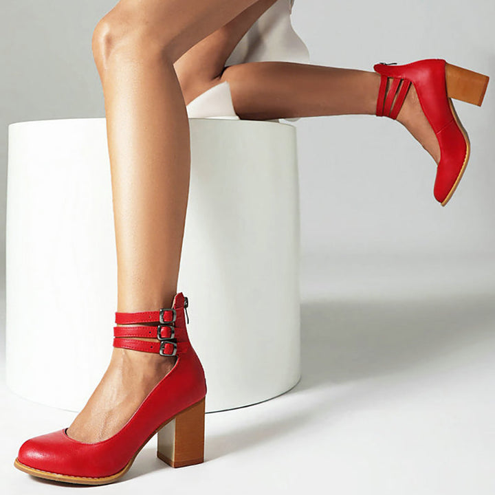 JOVIANNE | SMOOTH ANKLE-STRAP SANDALS