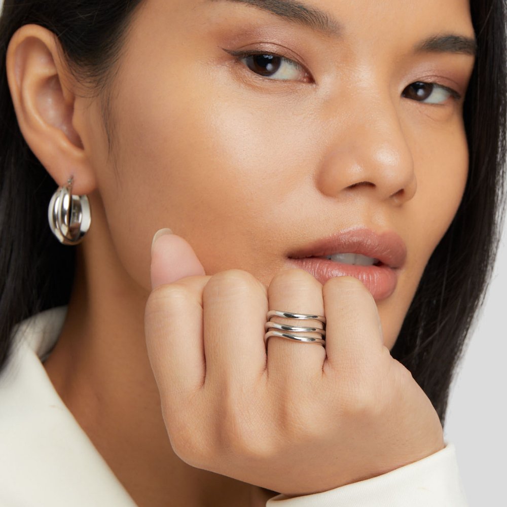 NOOR – SILVER LAYERED RING