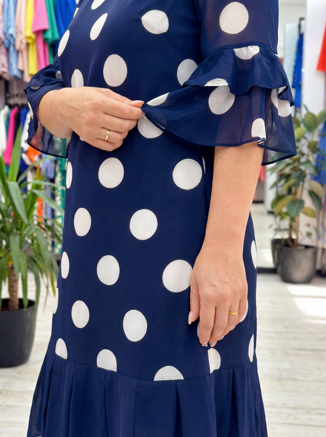 Palerine | Pleated Polka Dot Dress