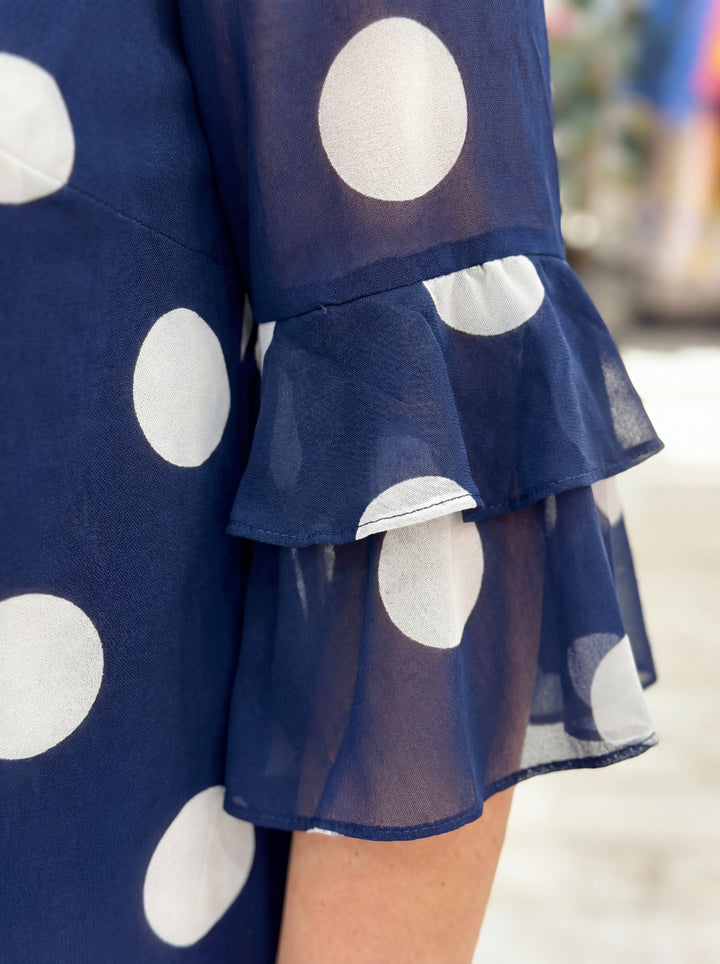 Palerine | Pleated Polka Dot Dress